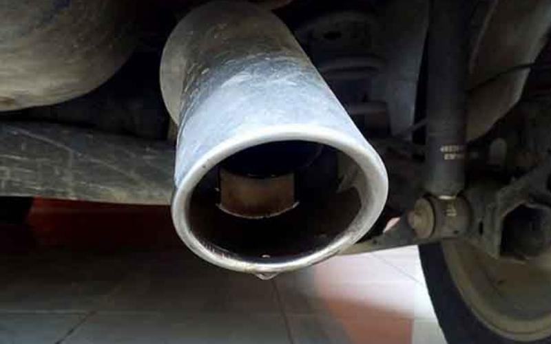 A car's large exhaust
