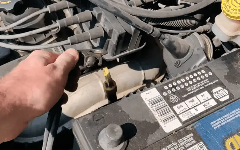 Removing the cables from the car battery
