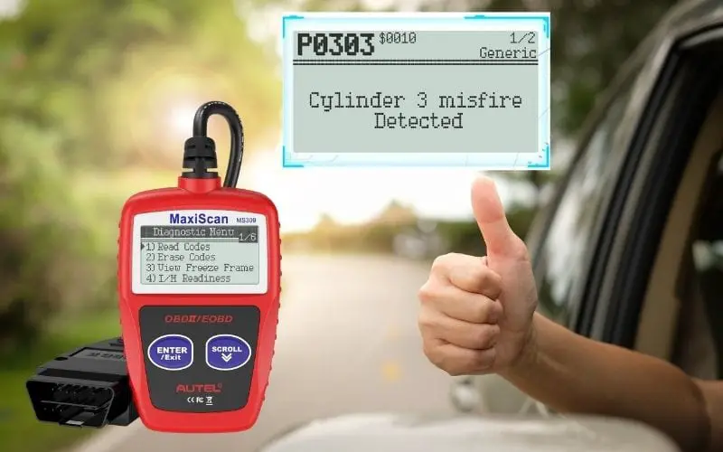 Driver giving an okay sign for OBD codes fixed using the Autel MS309