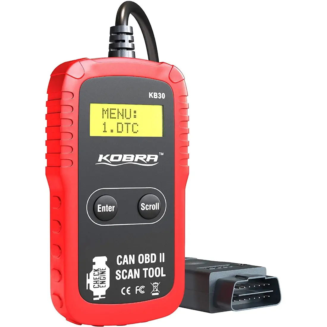 The newest version of the compact Kobra OBD2 scanner