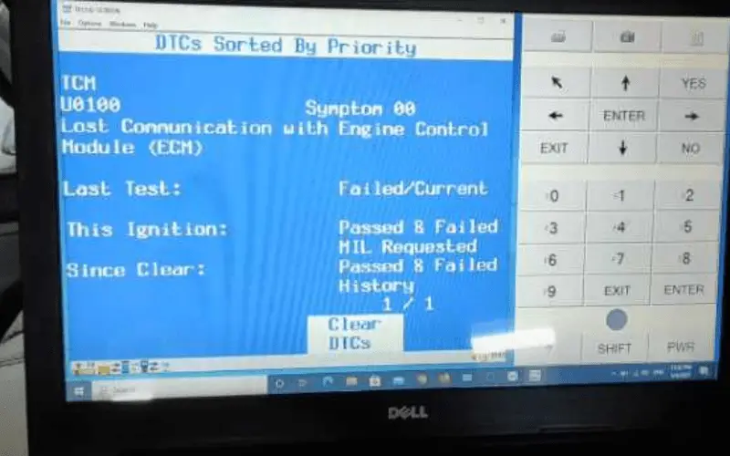 laptop screen showing u0100 code
